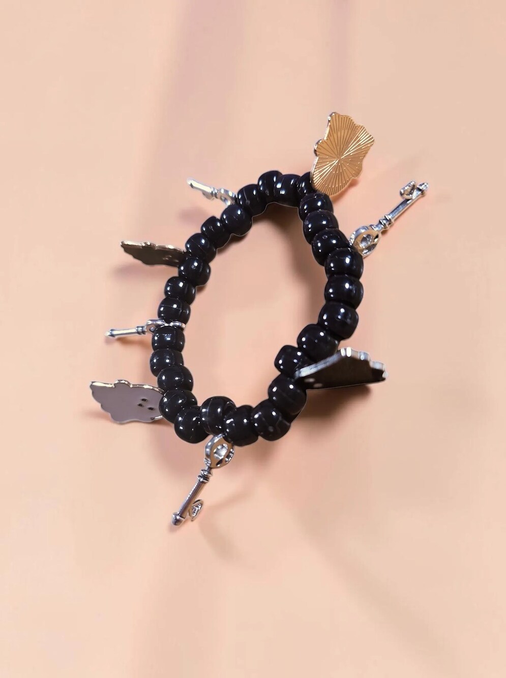 Spooky-Chic Ghost & Key Charm Bracelet